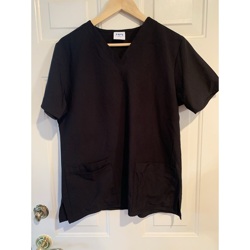 HPI Women's Black Scrub V-Neck Top Size Small